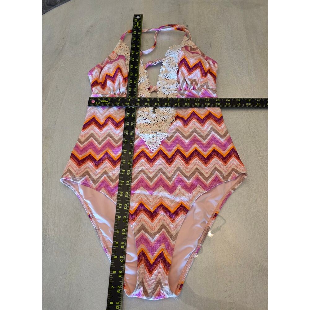 NWT Cupshe Women's One Piece Swimwear SZ Large Lace Boho Summer Vacation - Picture 8 of 8